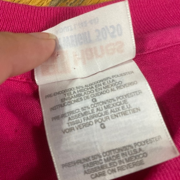 Vintage Single Stitch Hanes Heavyweight 50/50 Hot Pink Tee Size L - Picture 4 of 6